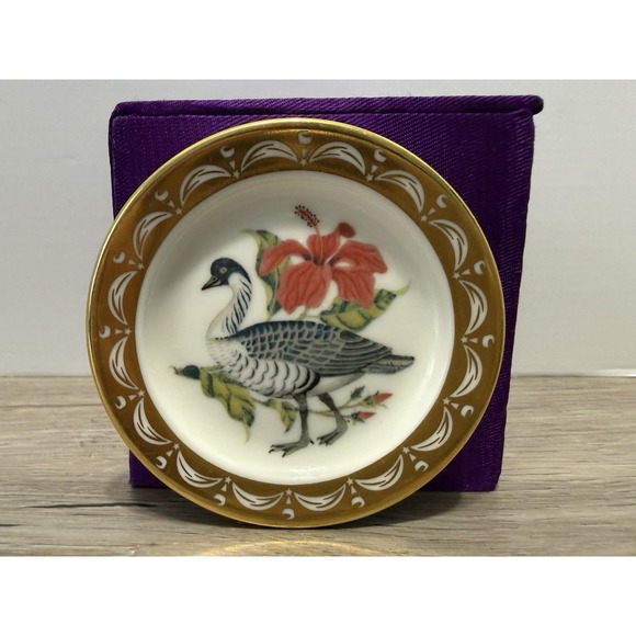 Other - State Birds Flowers Franklin MINI Plate Hawaii Hawaiian Goose Hibiscus 3"